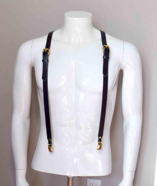 Vanity Black Leather Suspenders - Image 7