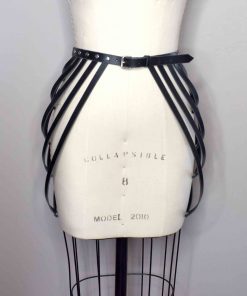 strappy draped leather belt