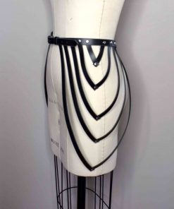strappy draped leather belt
