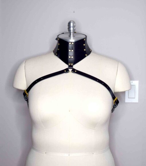 Stigma Black Leather Posture Collar Harness - Image 7