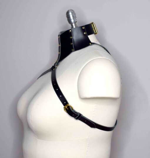 Stigma Black Leather Posture Collar Harness - Image 10