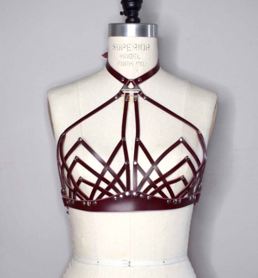 Celine Halter Leather Bra - Image 2