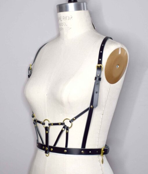 Inanna Strappy Leather Harness Bodice - Image 8
