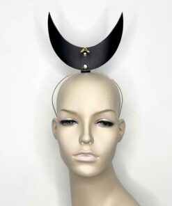 Crescent Moon Leather Hair Pin
