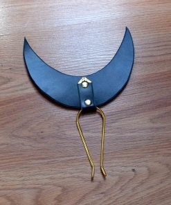 moon leather hair pin