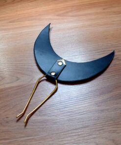 moon leather hair pin