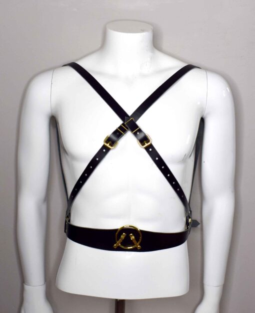 Vanya Convertible Simple Leather Harness Panty and Top - Image 7