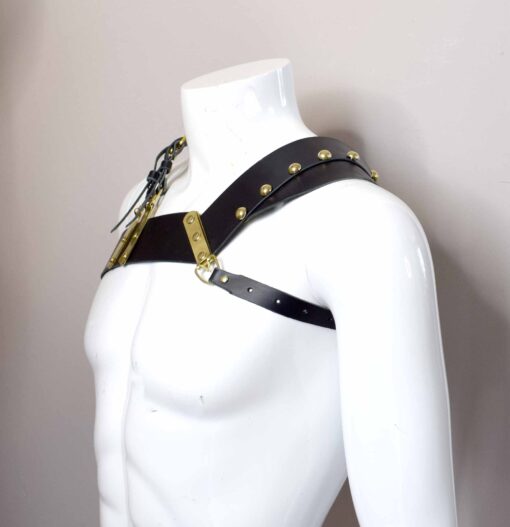 Martial Asymmetrical Leather Harness - Image 4