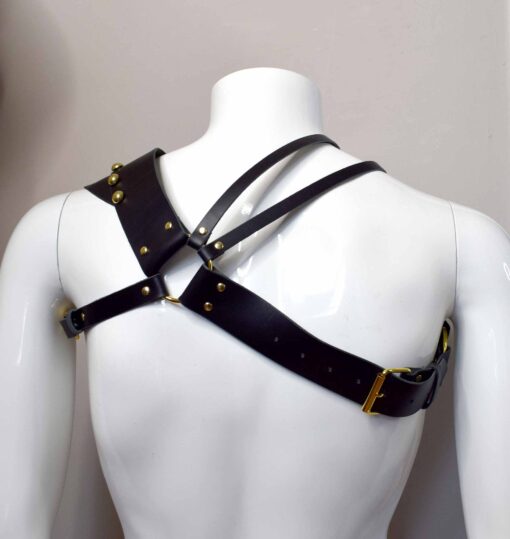 Martial Asymmetrical Leather Harness - Image 8