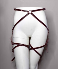 Mono Crossed Leather Leg Harness