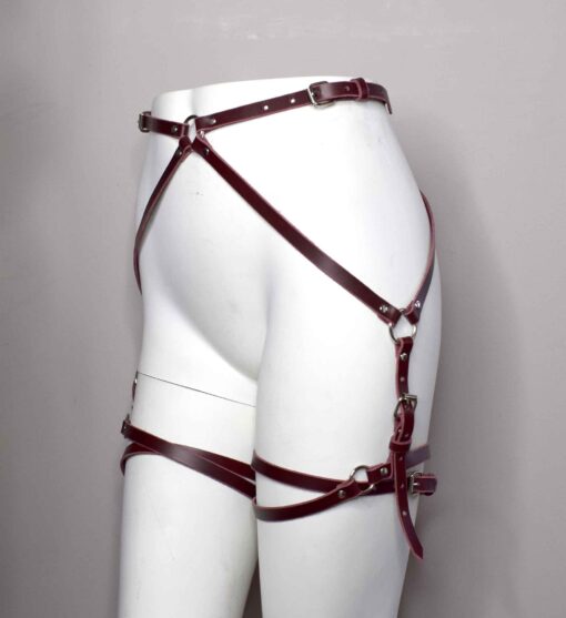 Mono Crossed Leather Leg Harness - Image 2