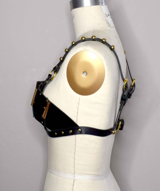 Morgana Paneled Leather Bra Top - Image 3