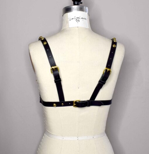 Morgana Paneled Leather Bra Top - Image 4