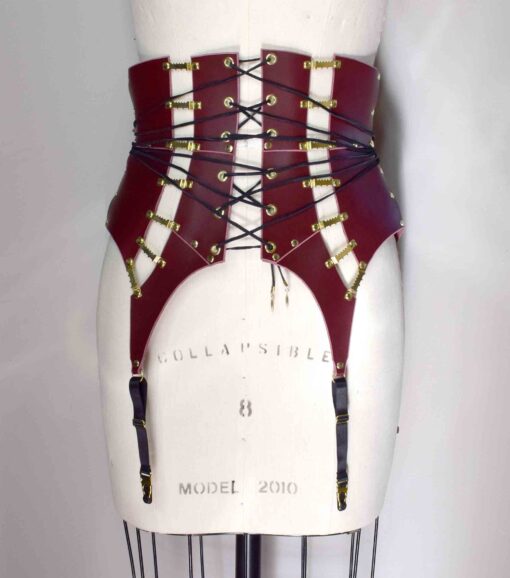 Gigi Fan Lace High Waist Leather Girdle - Image 2