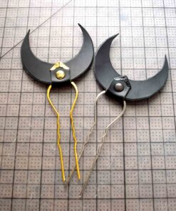 Mini Moon Leather Hair Pin