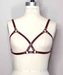 Mono Crossed Leather Harness Bra