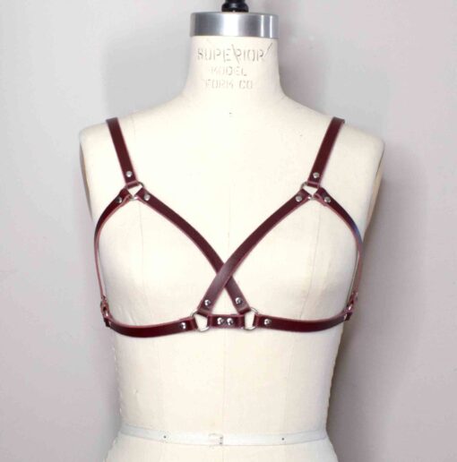 Mono Crossed Leather Harness Bra