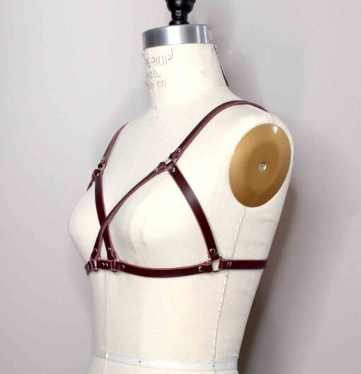Mono Crossed Leather Harness Bra - Image 4