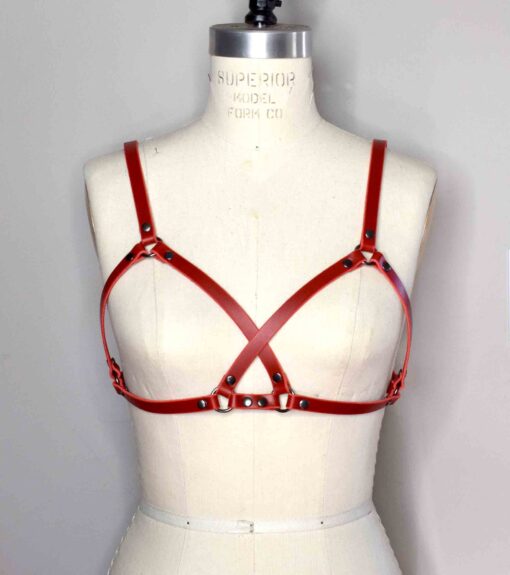 Mono Crossed Leather Harness Bra - Image 3