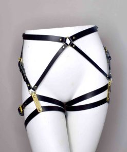 leather garter leg harness