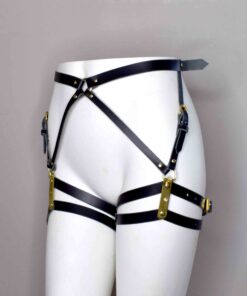 leather garter leg harness