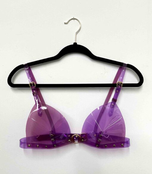 Bebe Ombre Vinyl Transparent Triangle Bra - Image 7
