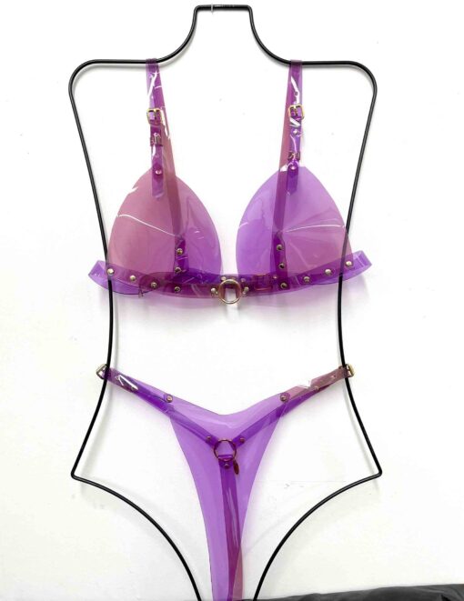 Bebe Ombre Vinyl Transparent Triangle Bra - Image 8