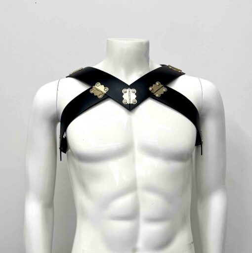men leather chest harness