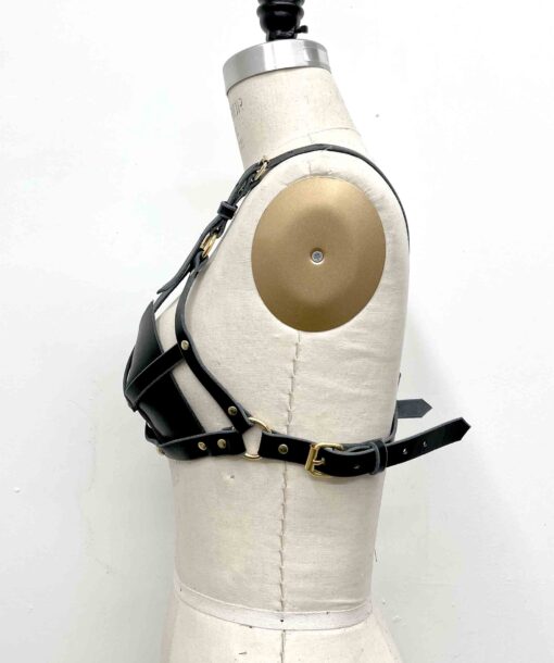Hecate Black Leather Triangle Bra - Image 4