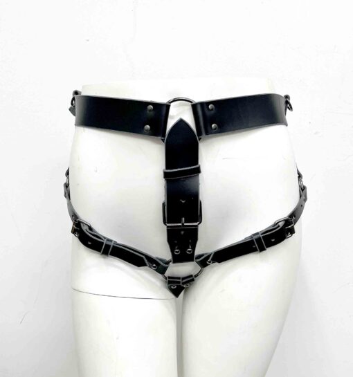 The Utilitarian Leather Strap On Harness Panty