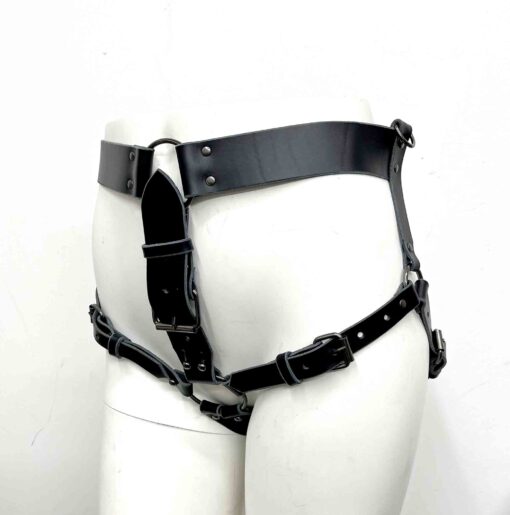The Utilitarian Leather Strap On Harness Panty - Image 2