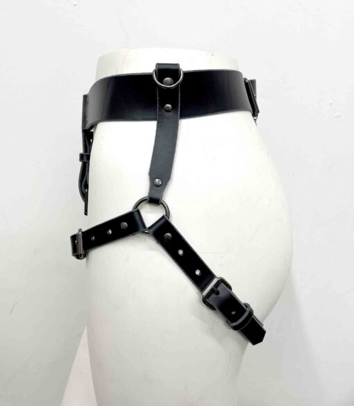 The Utilitarian Leather Strap On Harness Panty - Image 3