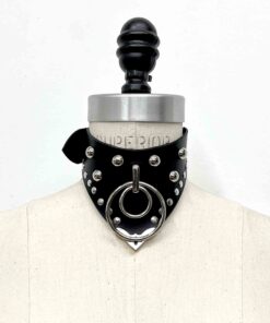 black leather posture collar