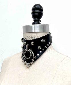 black leather posture collar