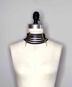 leather collar scarf