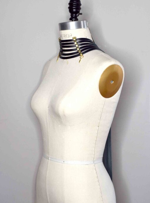 leather collar scarf