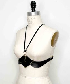 underbust leather harness bra