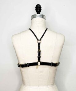 underbust leather harness bra