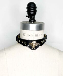 Zephyr Bee Scalloped Leather Collar