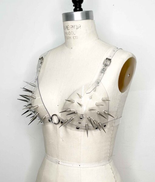 Andromeda Spiked Clear PVC Bra - Image 2