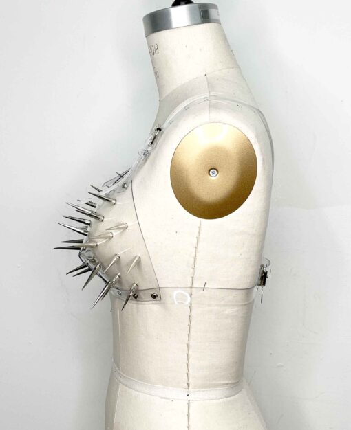 Andromeda Spiked Clear PVC Bra - Image 3