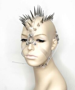 Andromeda Spiked Clear PVC Headdress Mask