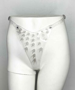 Andromeda Spiked Clear PVC Thong