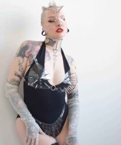 Alternative view of Andromeda Spiked Clear PVC Headdress Mask