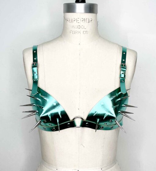 Andromeda Spiked Leather Bra - Image 2