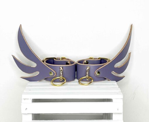 Seraphim Winged Wide Leather Cuffs