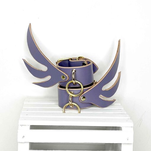 Seraphim Winged Wide Leather Cuffs - Image 5