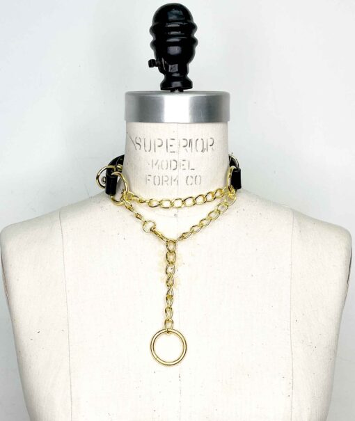 Compliance Spiked Leather Martingale Collar - Image 3