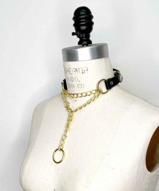 Compliance Spiked Leather Martingale Collar - Image 4