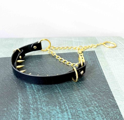 Compliance Spiked Leather Martingale Collar - Image 2